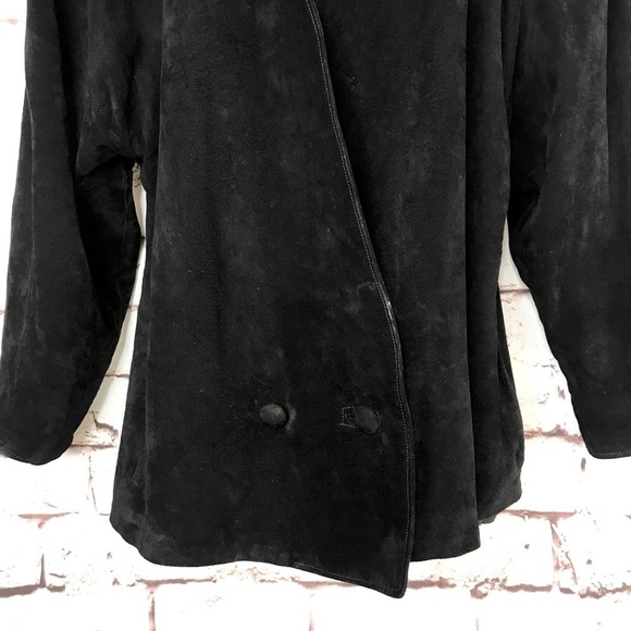 J. FOSS 80’s Vintage Black Suede jacket Size Small - Picture 7 of 16